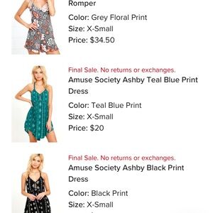 Lulus dresses & floral romper